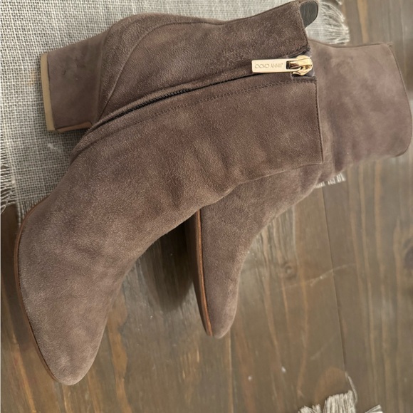 Jimmy Choo Taupe Mink Suede Boots - Picture 7 of 13